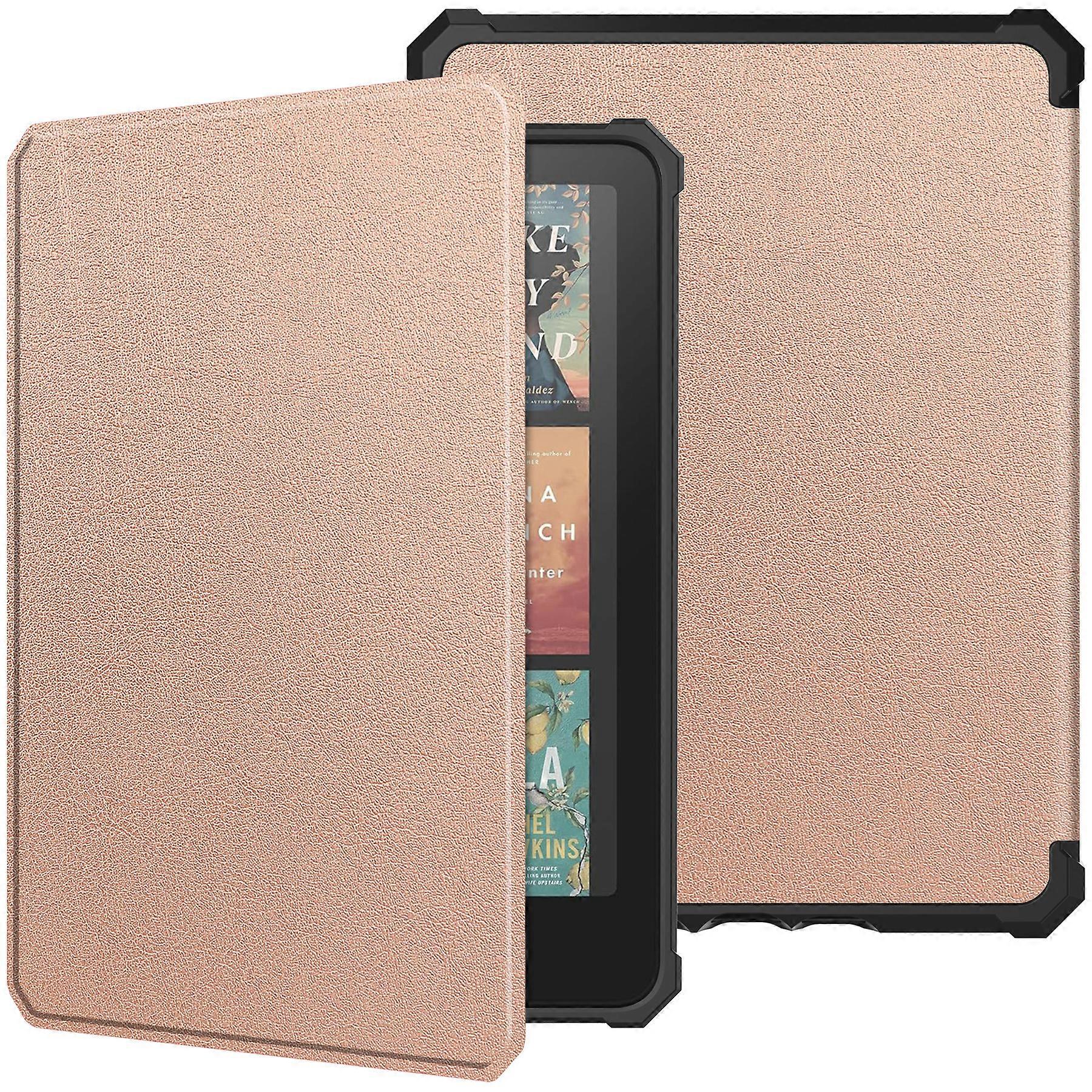 TKdaddy For Amazon Kindle カラーソフト Kindle Paperwhite (2024) ケース PU レザー + TPU 電子書籍リーダー カバー オートウェイク スリープ ローズゴールド