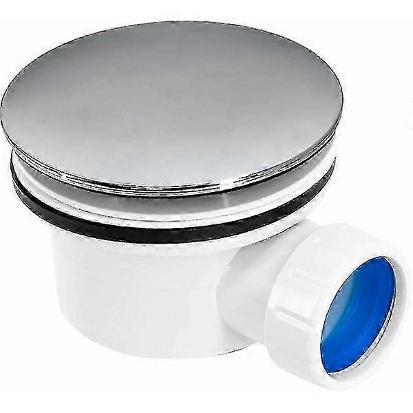 Shower Drain Bottom Valve with 90mm Hole Diameter Chrome Plated ABS Shell Easy Quick Installation Reduced Size-GOOD LGL