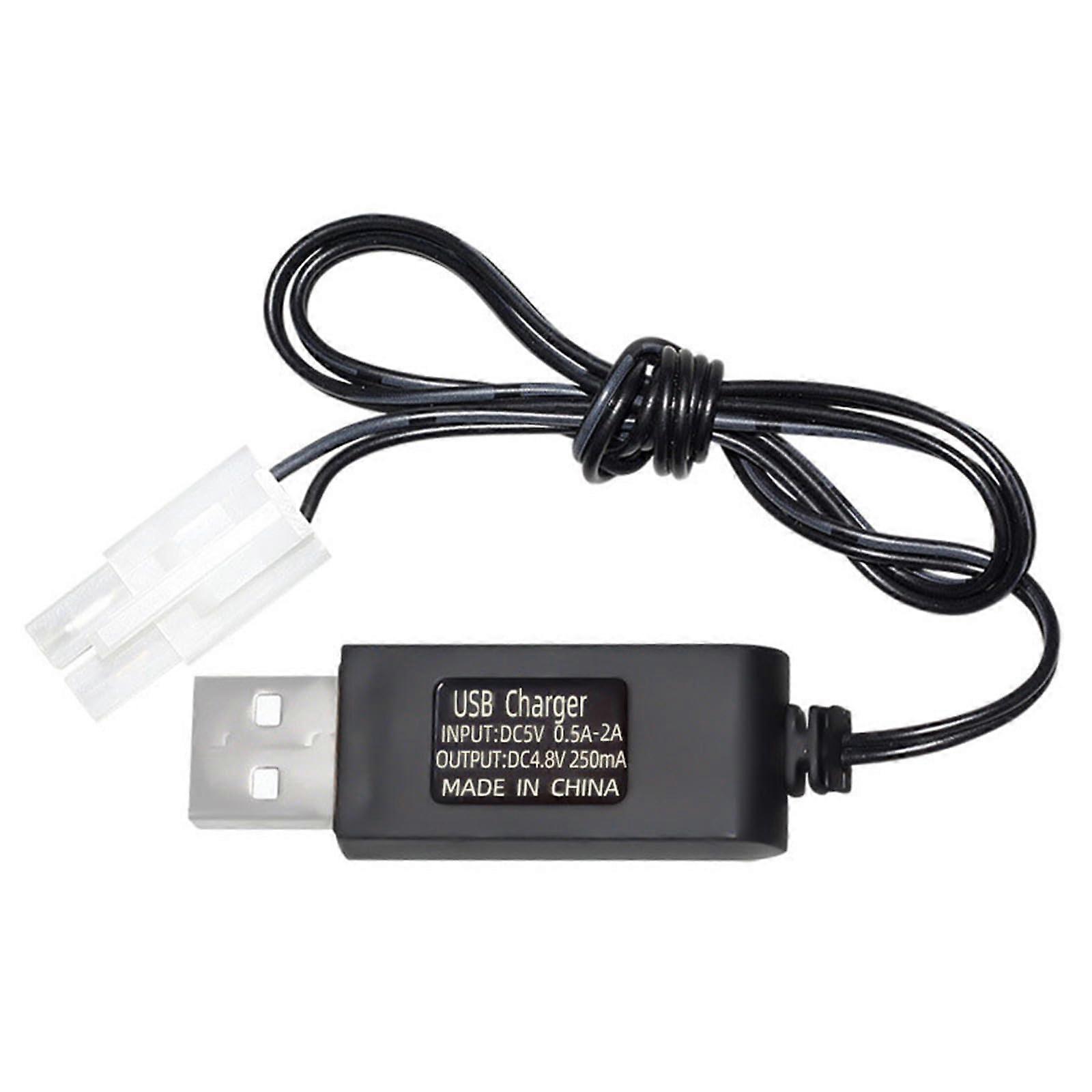 USB Charging Cable for 4.8V LiPo and Lithium Batteries with Plug for RC Remote Control Toys