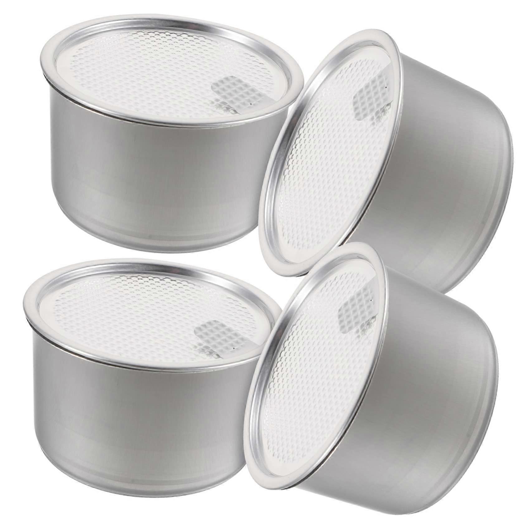 Pack of 4 Cans Cat Food Container with Lid
