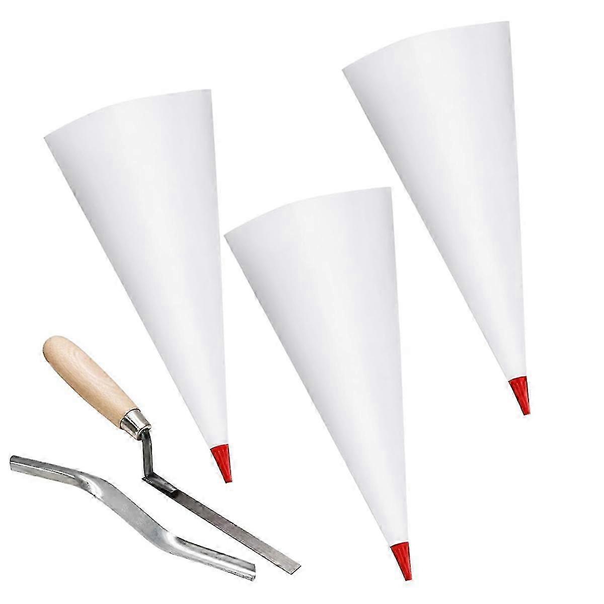 3 Pack Zware Voegen Sealer Zakken en Baksteen Jointer Pointers, Rood