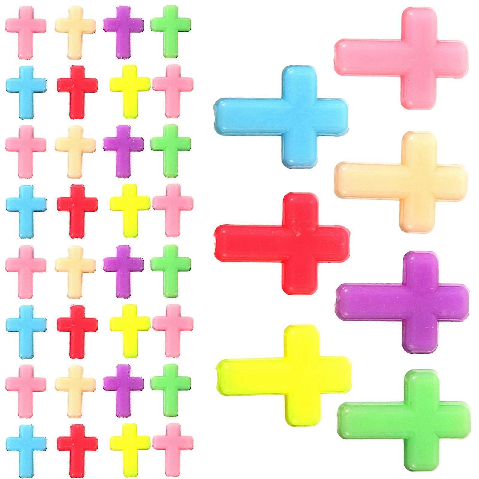 Craft Projects 200Pcs Assorted Color Chunky Acrylic Cross Beads For Necklace Jewelry Making Ideal For Beginners