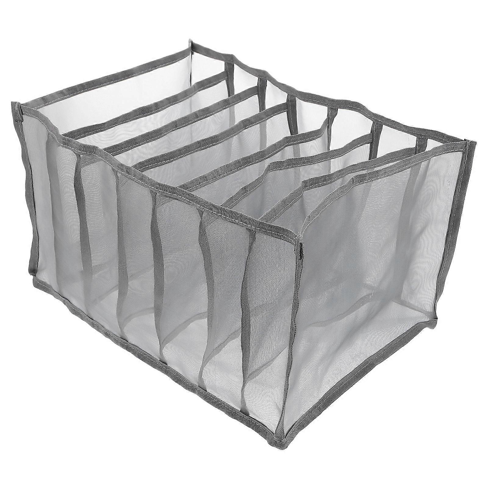 Foldable Cloth Storage Box Rectangular Design For Underwear Organization Grey Storage 1Pcs