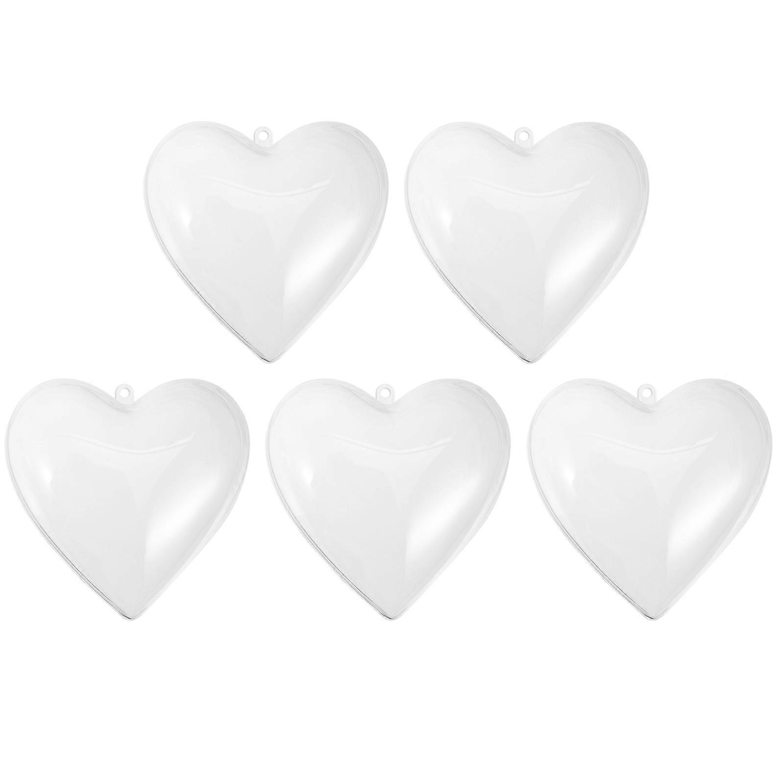 Heart Shaped Candy Boxes for Wedding Package Use Material Transparent Lightweight and Durable 5pcs