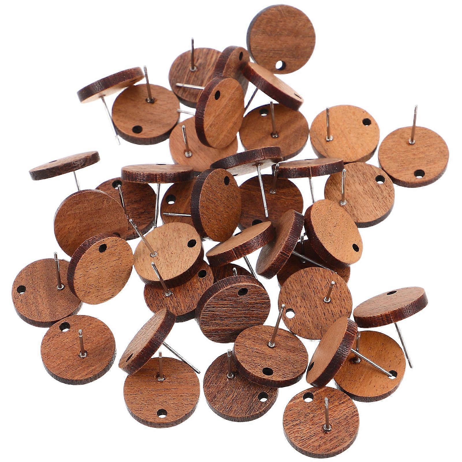 Vintage Wood Stud Earrings for Decoration Comfortable Lightweight Material Ideal for Various Occasions 40 Pieces