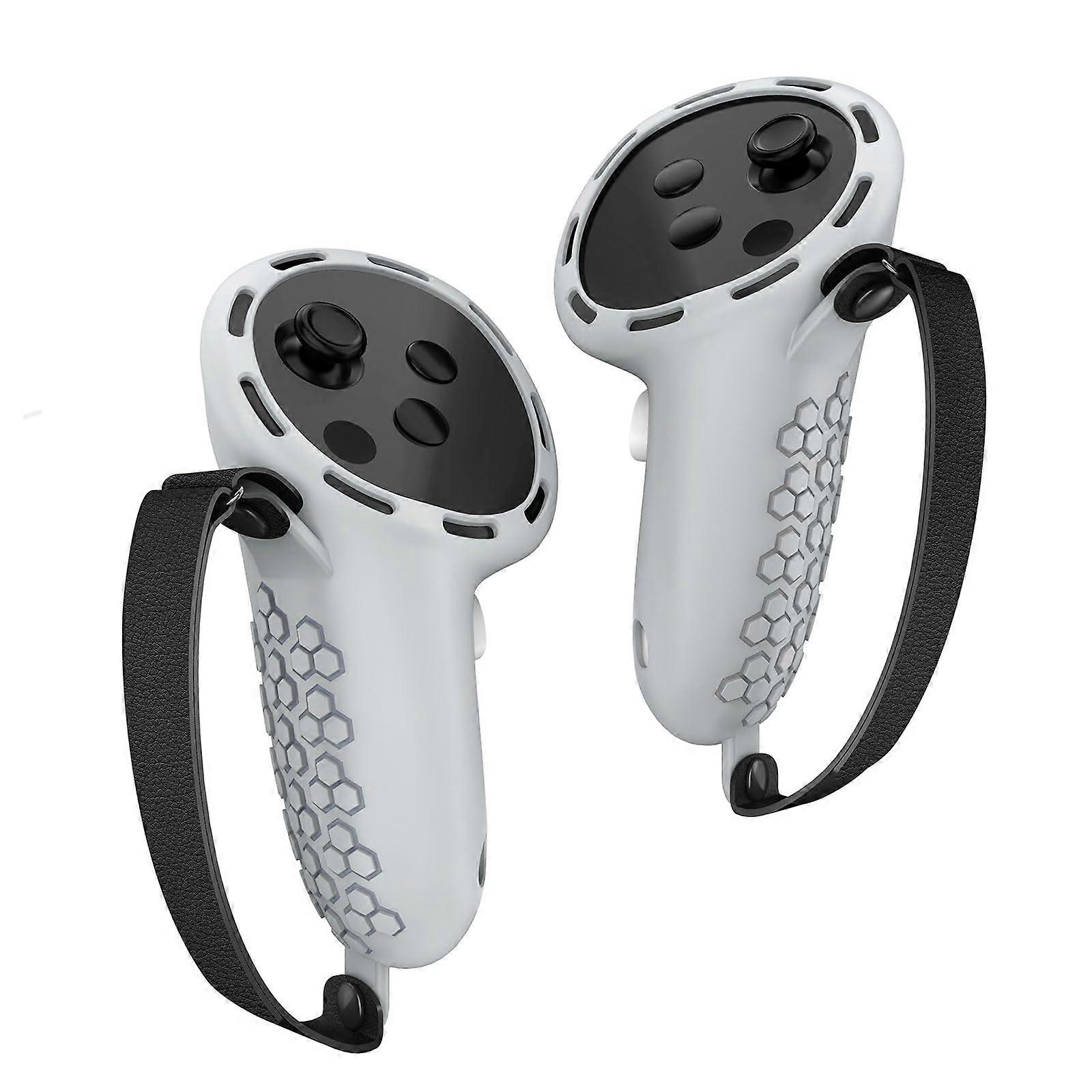 Silikon Controller Grip Covers with Adjustable Straps for 3S, Non-Slip, Gray Accessory Grip Protection