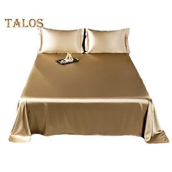 Glossy Satin Sheets Solid Color Bed Sheet with 2 Pillowcases Cooling Wrinkle-Free Silky Smooth Sheets for Most Bed Sizes