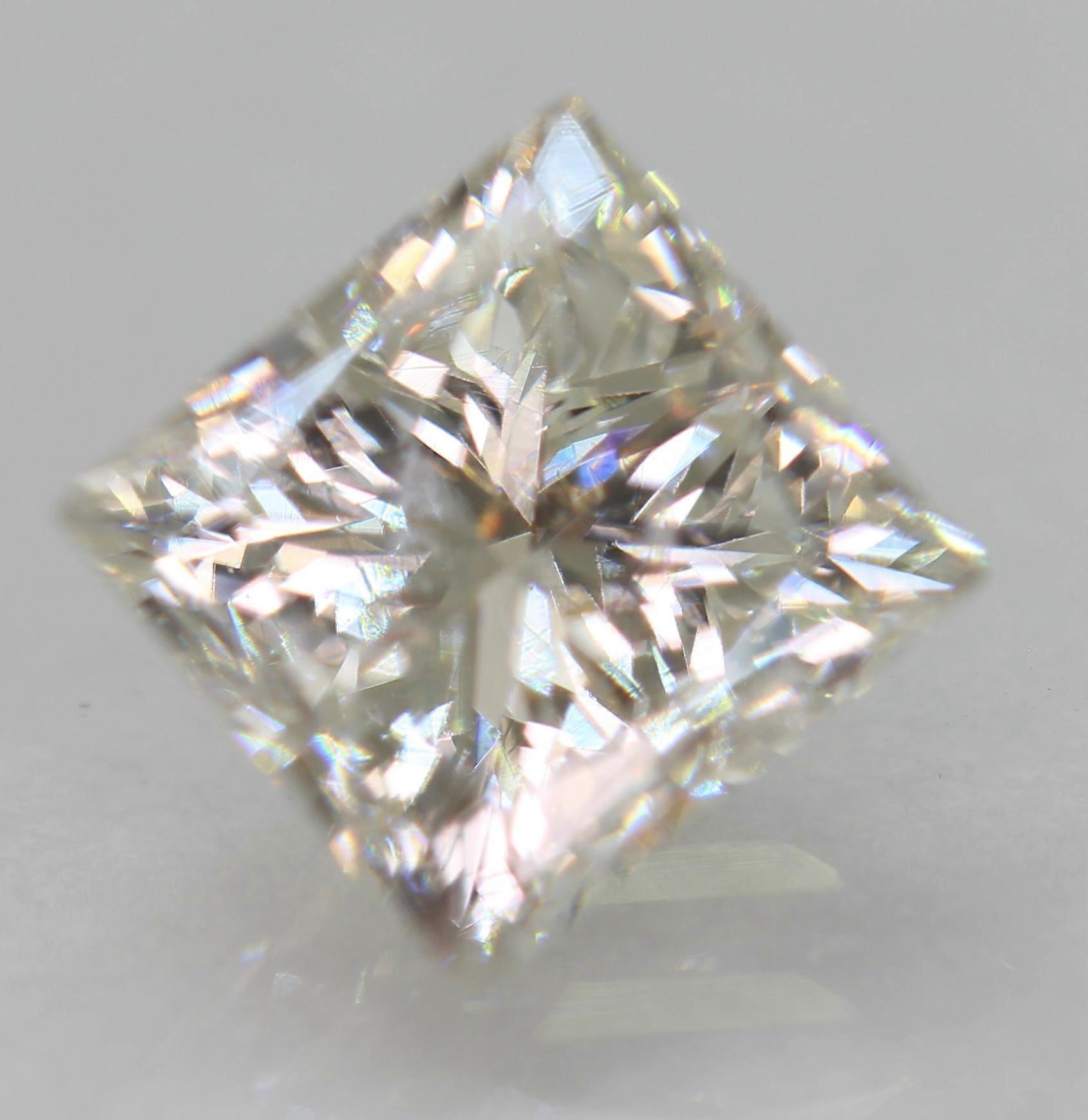 Certified 1.06 Carat G VVS2 Princess Natural Enhanced Loose Diamond 5.34x5.14mm