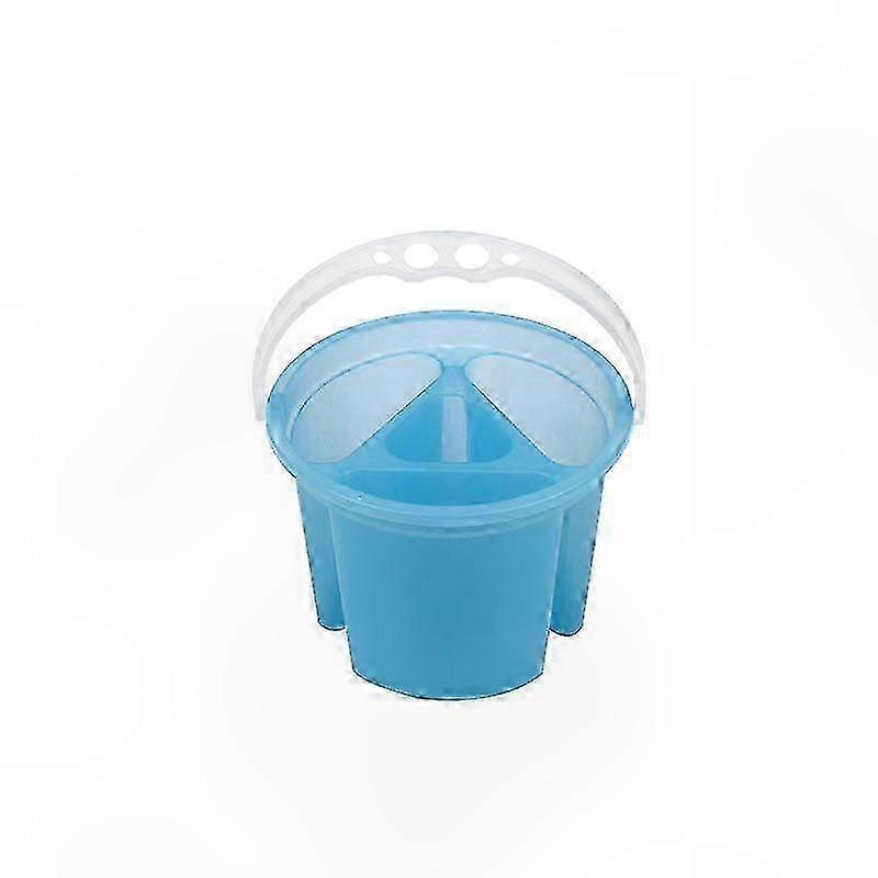 4-Compartment Art Brush Cleaning Basin with Handle for Painting Tools Washer and Water Bucket Storage Solution