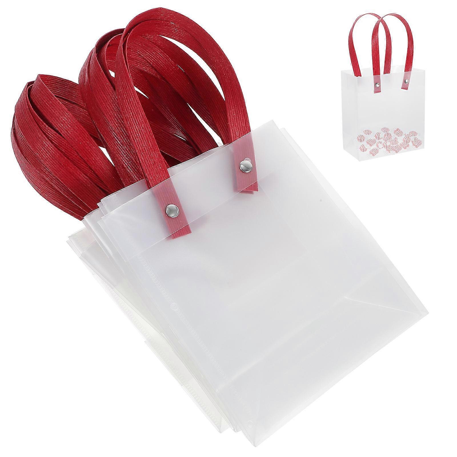 Transparent Clear Frosted Bags 10Set With Handle Design For Goodies Packaging Suitable For Christmas And Thanksgiving Events