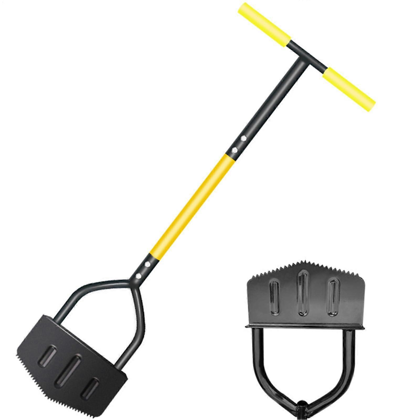 Lawn edger  Manual serrated lawn edger  Ergonomic steel spade with multifunction scraper for flower beds, steps, courtyard, and grass care.