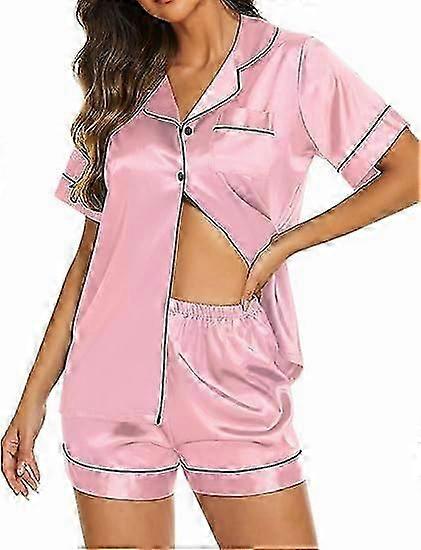 Conjunto de pijama de seda satinada para mujer