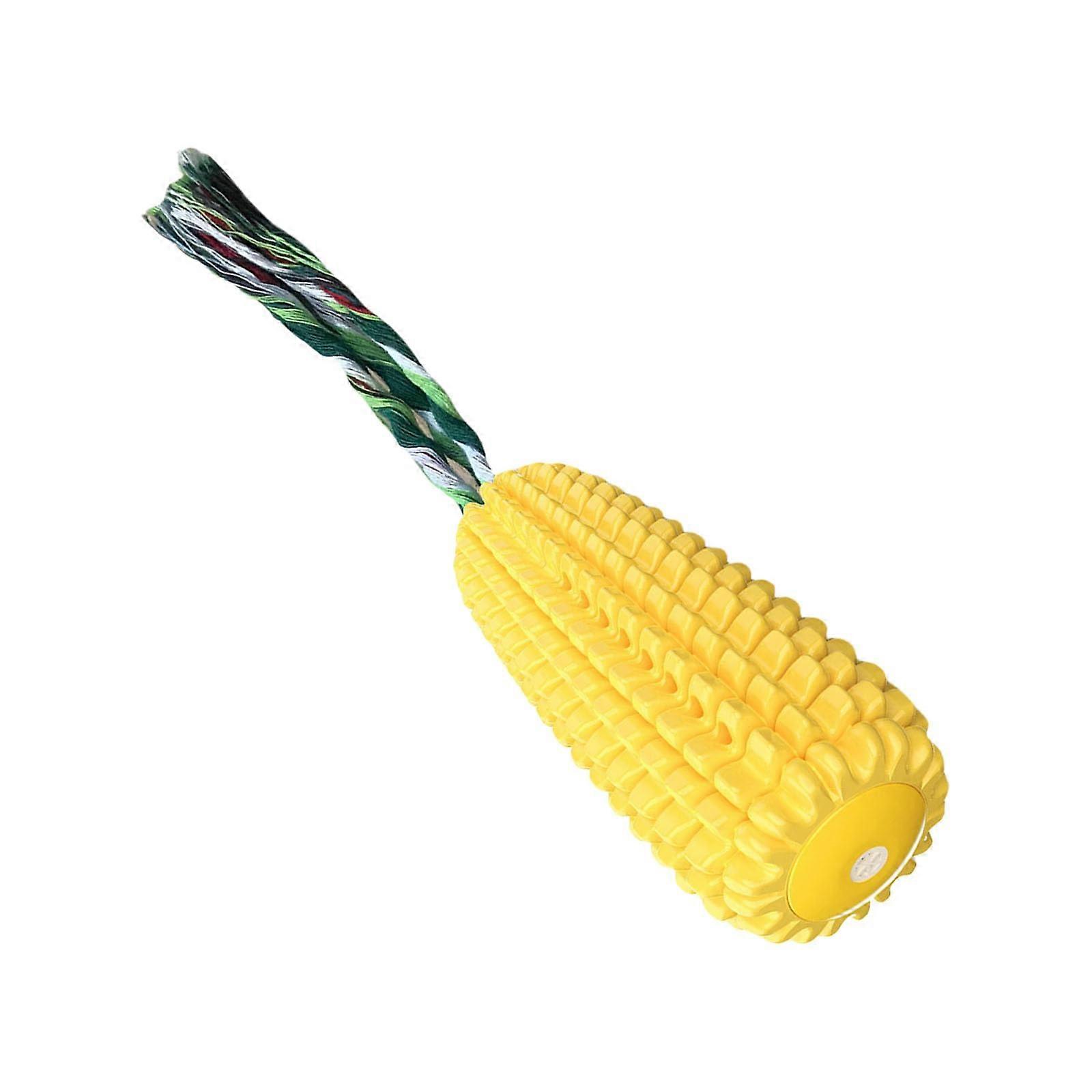 Interactive Corn Shape Dog Chew Toy for Aggressive Chewers, Dental Cleaning, Mental Stimulation - Yellow Color