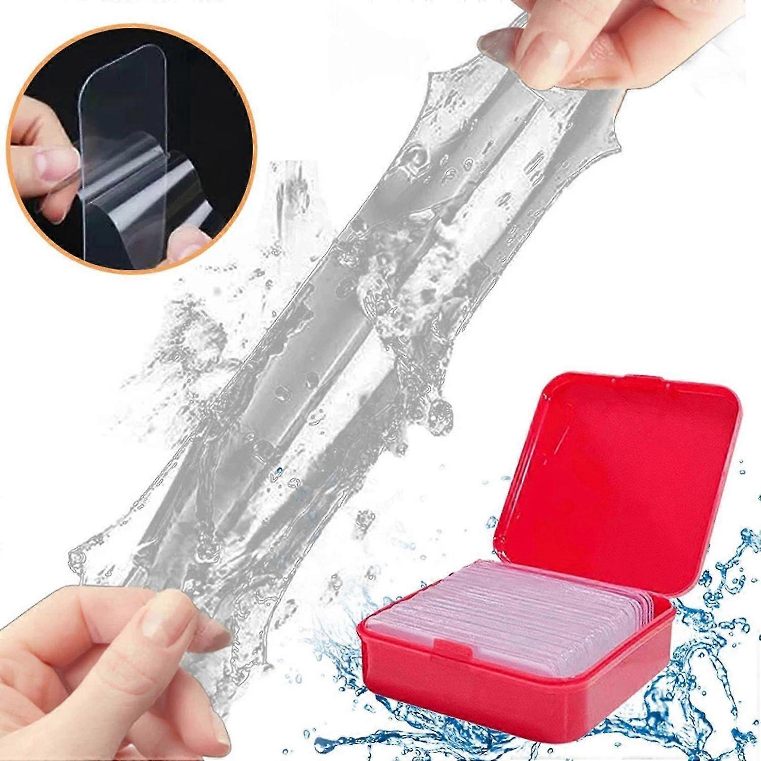120 PCS Removable Double Sided Adhesive Tape, Reusable Mounting Tape with Storage Box, Wall Tape Str
