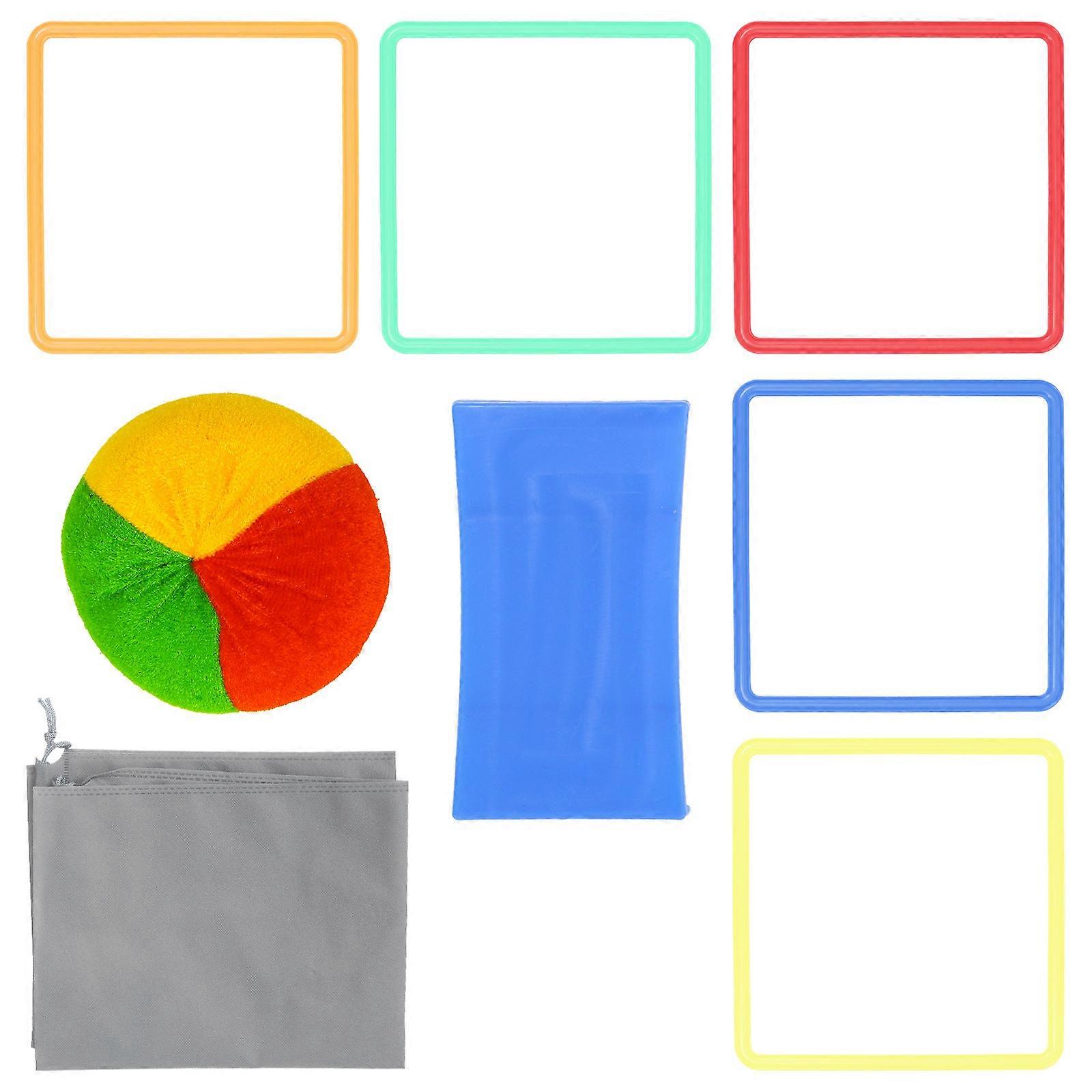 Multi Colored Ring Game Set for Outdoor & Indoor Fun – Hopscotch Teaching Aid, Assembled Hoops for Active Play, Family & Party Games