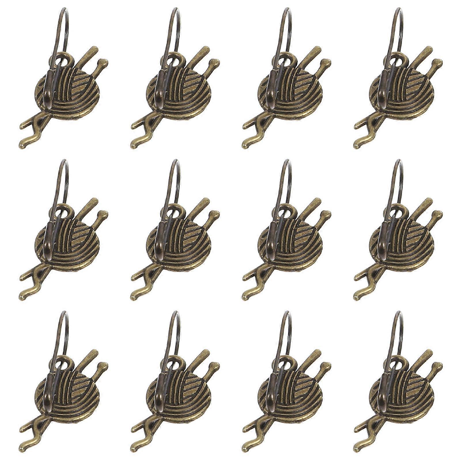 12pcs Antique Crochet Stitch Markers with Removable Lobster Clasps – Versatile Knitting Accessories for Stitch Counting and Section Marking in DIY