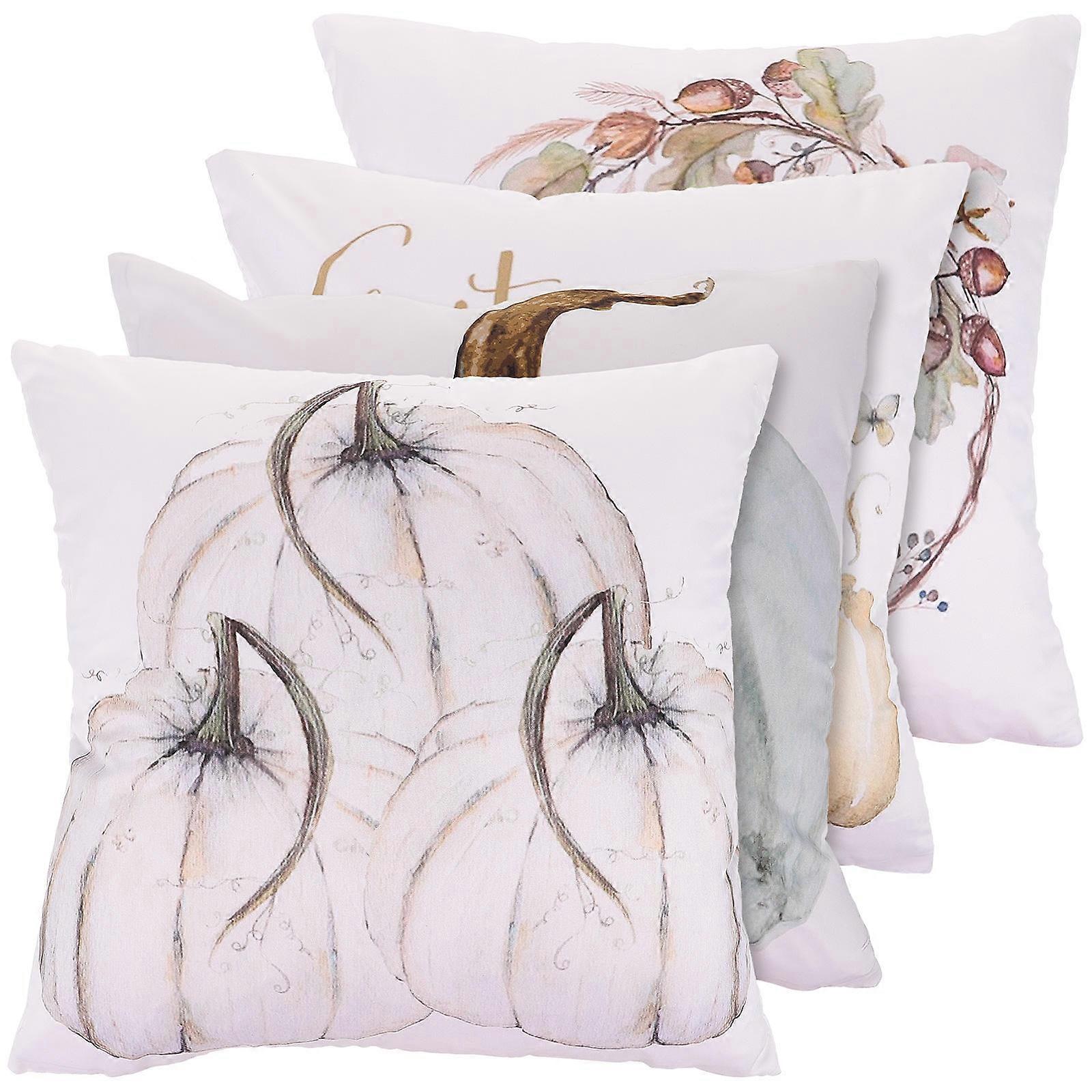 Stylish 4Pcs Halloween Cushion Cover Pumpkin Shaped Ideal For Holiday Events And Home Decoration