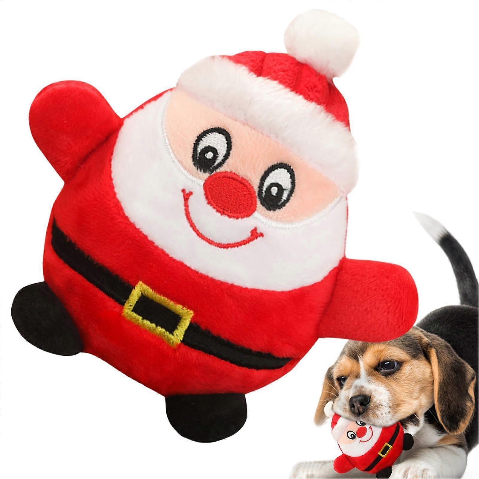 Stuffed Dog Toy, Interactive Chattering Plush Chew Toy for Small Medium Large Dogs, Christmas Theme Teething Relief for Puppies