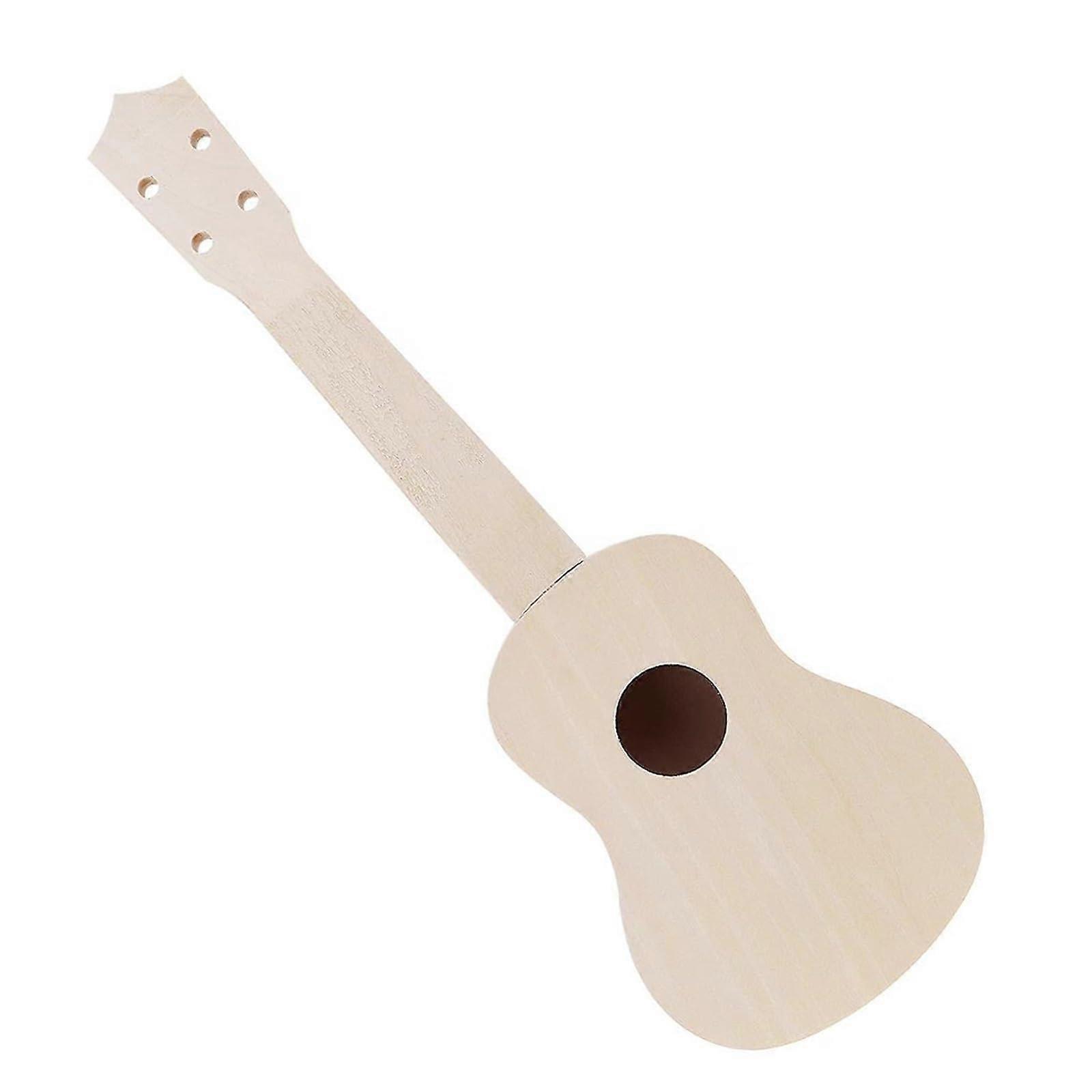 Ukulele Erwachsene DIY 21 Zoll Kit - Sopran Ukulele mit Hirsch Schallloch für Handarbeit und Malerei
