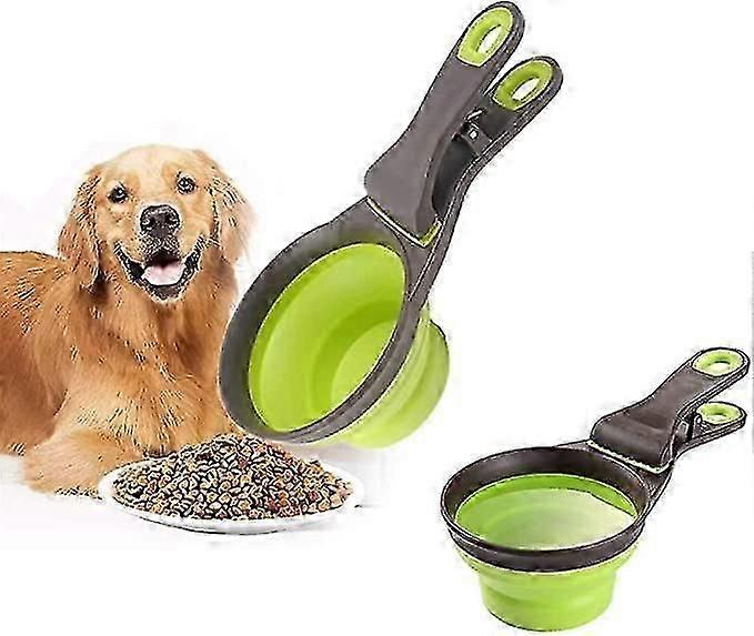 3-in-1 Multi-purpose Pet Food Scoop ,collapsible Silicone,pet Travel Bowl