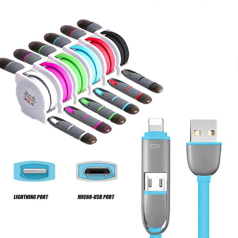 Two-in-one Data Line 1m Retractable Data Cable