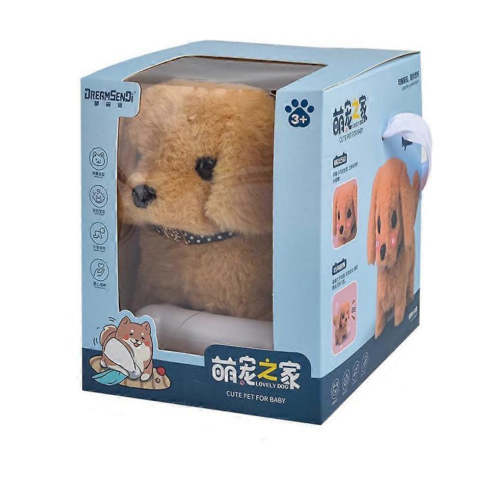 My Realistic Robot Puppy, Mini Interactive Plush Toy Pet Kids Cute Soft Robot Dog Can Walk And Bark