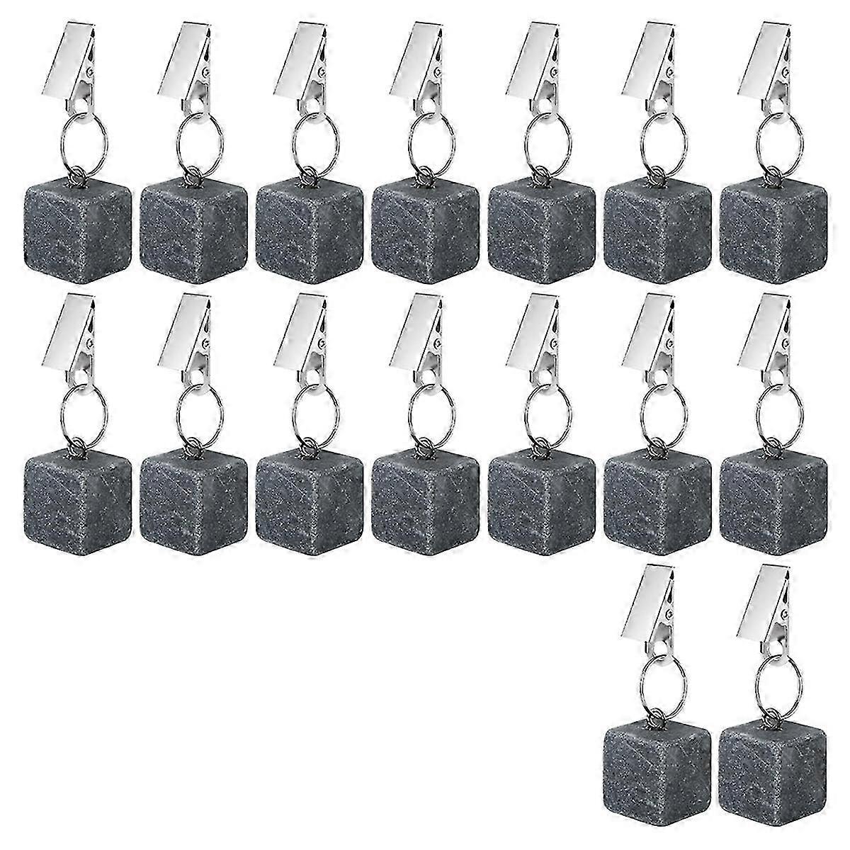 16PCS Tablecloth Weights with Clip, Cube Table Covers Pendant Stones hwy
