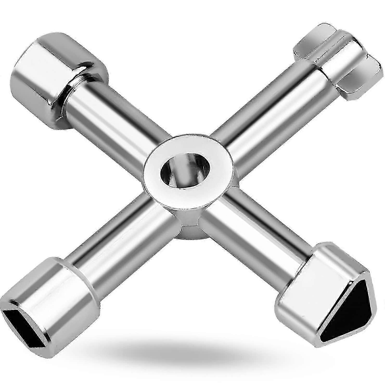 Four Way Multifunction Cross Triangle Key Universal Electrical Cabinet Key 4 In 1 (silver) - XINGX