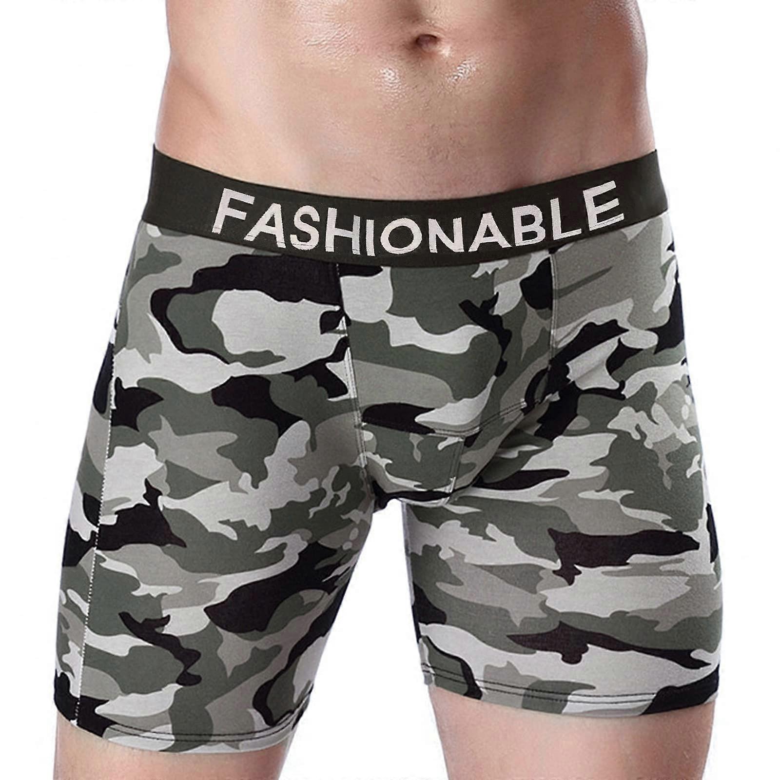 Herren Boxershorts Baumwolle XXL, Bequeme Atmungsaktive Trunks, Stretch Unterhosen in Khaki, Basic Retroshorts für Männer
