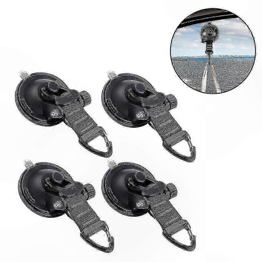 Upgraded Heavy Duty Suction Cups with Hooks for Camping Tarp Accessory Strong Power Securing Hook 4 Pieces Car Tie Down Utility Tool