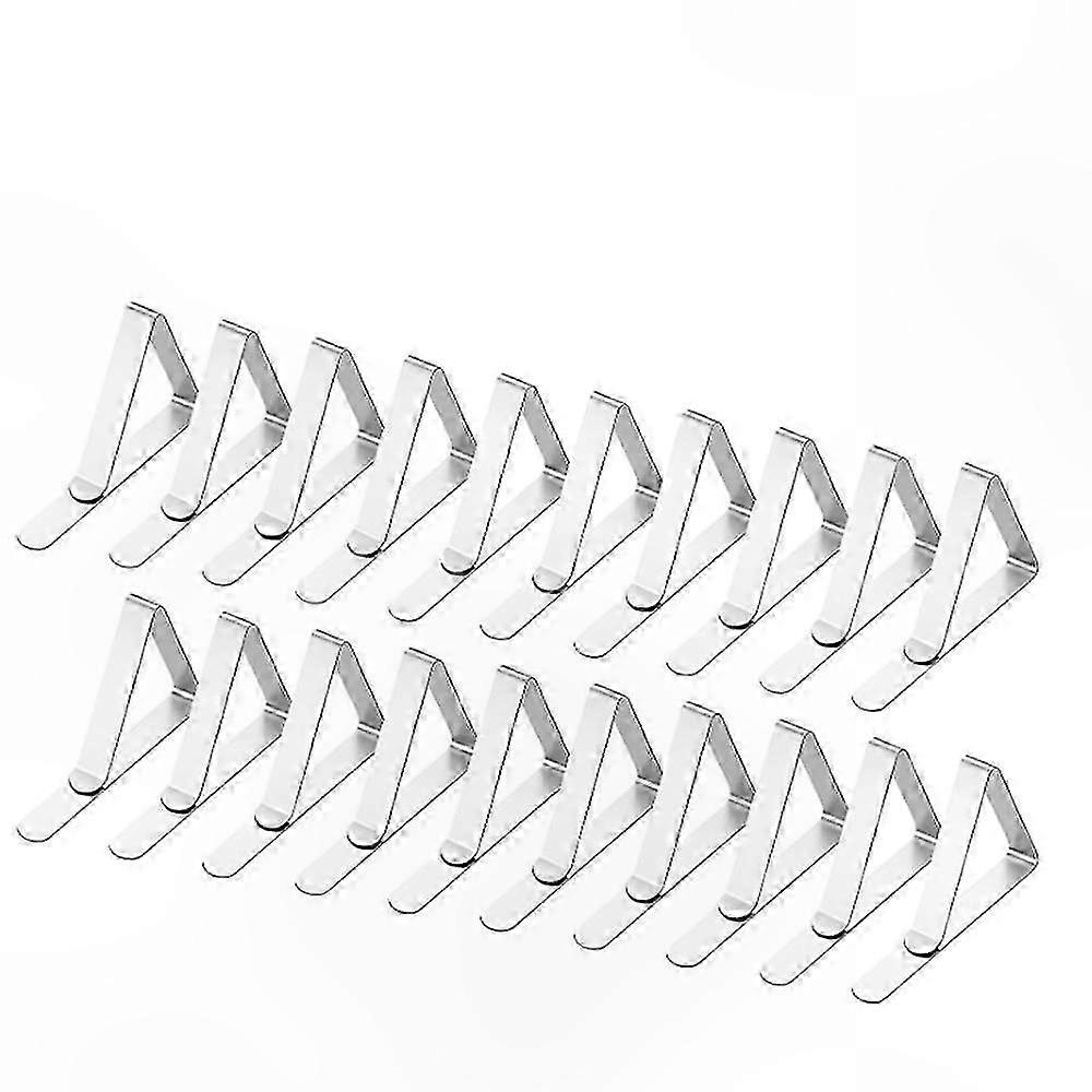 20-Pack Adjustable Triangular Tablecloth Clips, 4.5cm Stainless Steel Anti-Slip Fixing Clamps for Multi-Use Settings