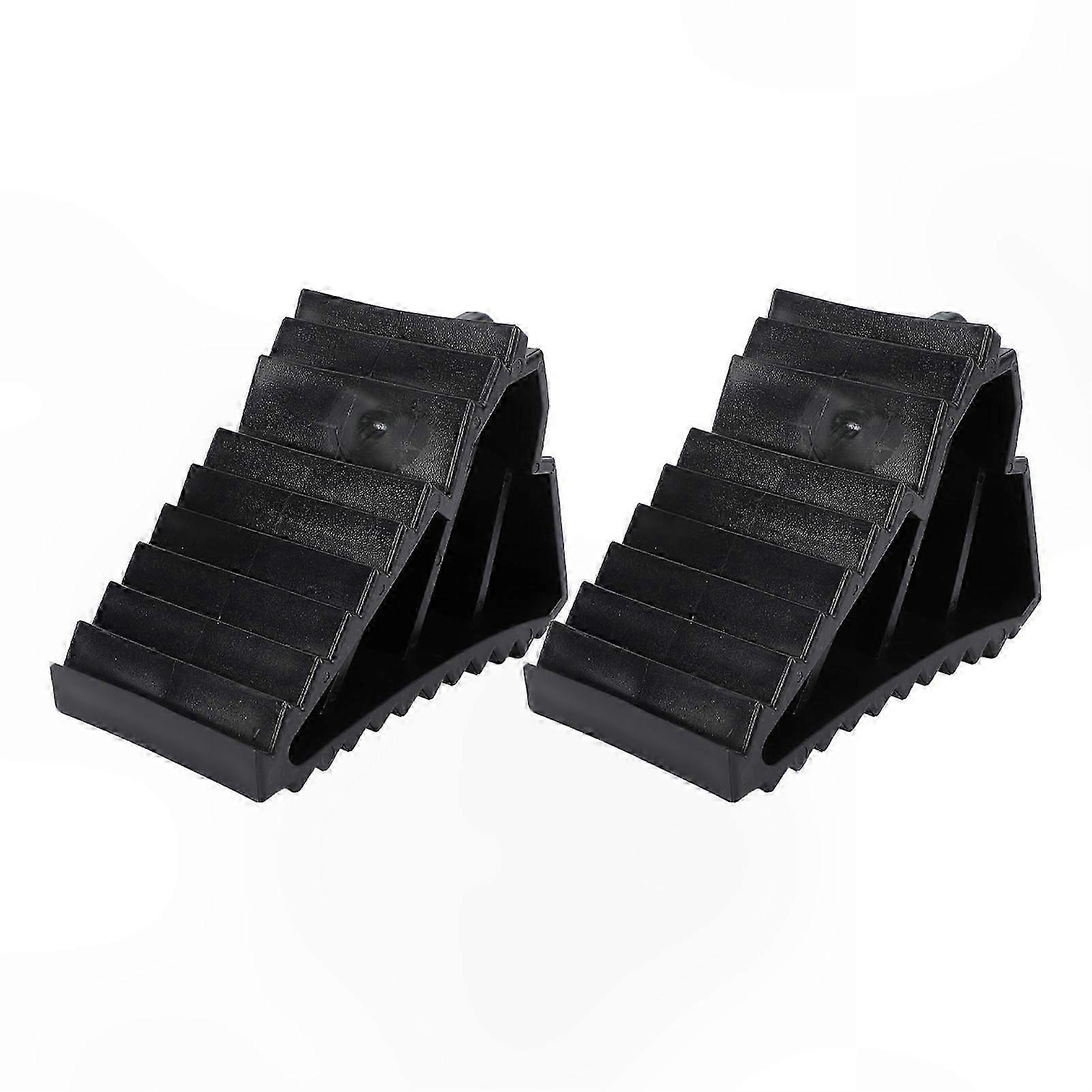 2-Pack Wheel Chocks with Handles, Anti-Slip Tire Blocks for Trailers, Campers, Trucks