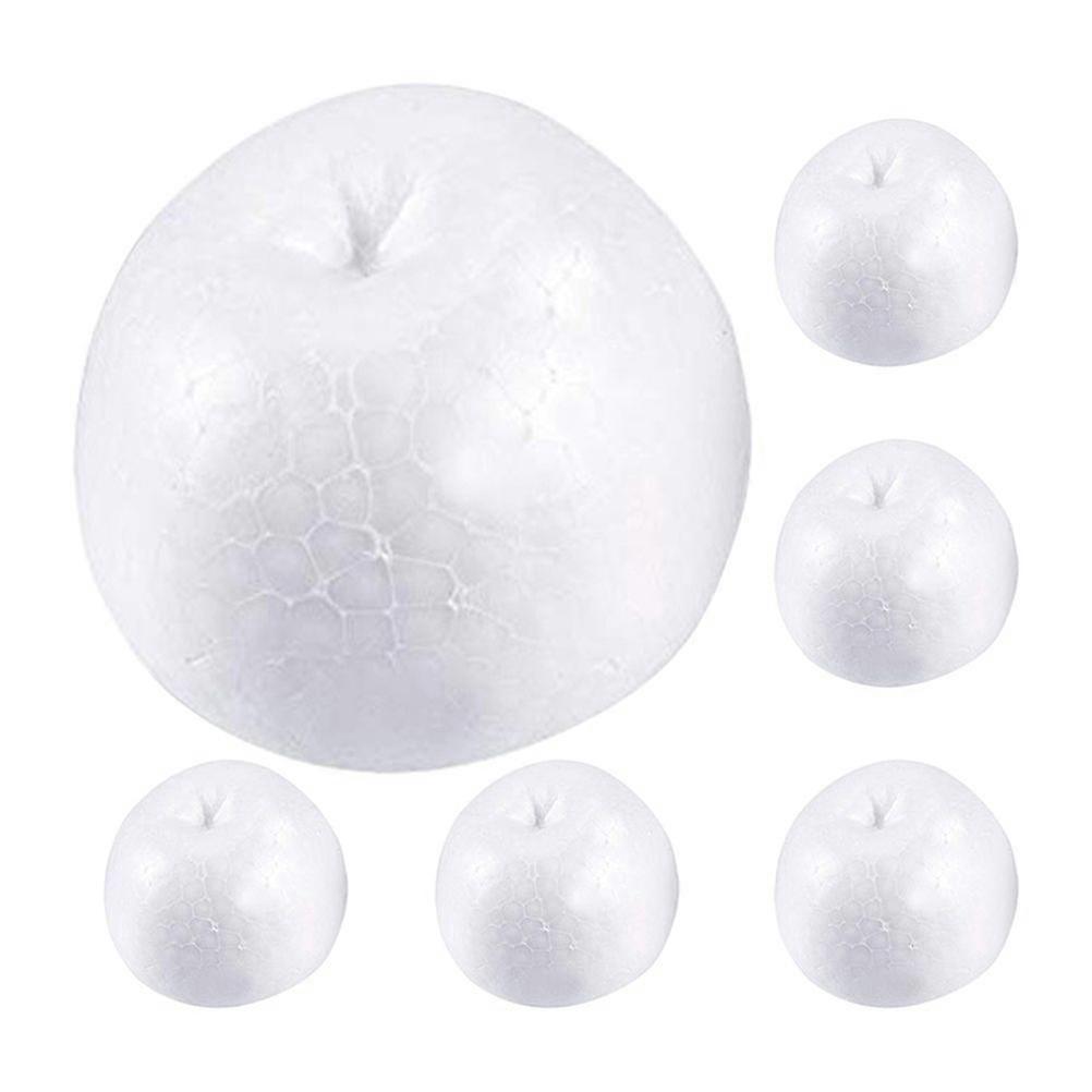 6 قطع نماذج تفاح رغوة بيضاء للحرف اليدوية DIY مشاريع الحرف المدرسية للأطفال اللوازم الفنية تفاح البوليسترين غير المكتمل للرسم والتزيين