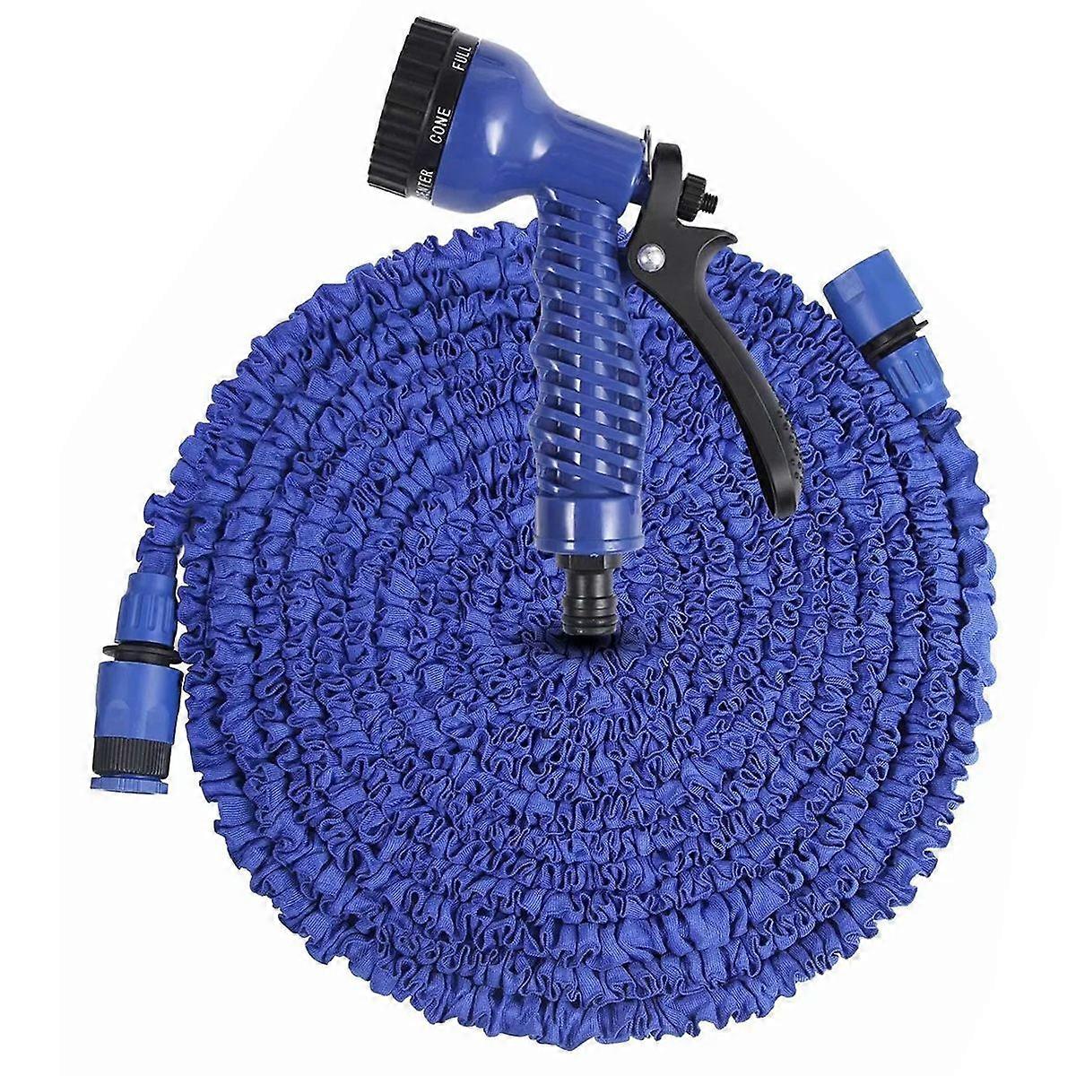 100ft Expandable Frame, Quick Connector & Heavy Duty Fabric Protection for All Your Watering Needs (Blue)