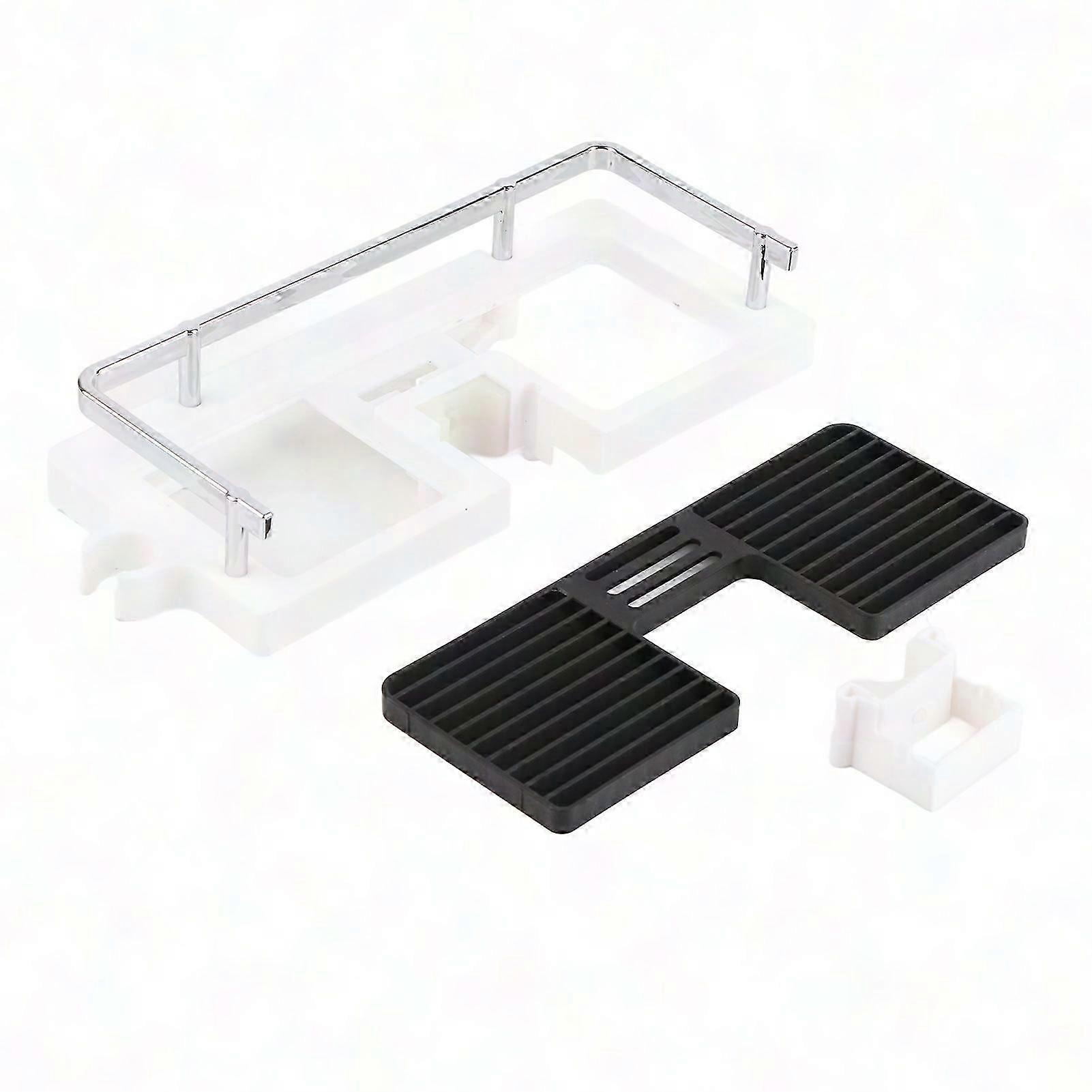 Abs Shower Rod Storage Shelf Organizer Tray Holder Practical Bathroom Accessory