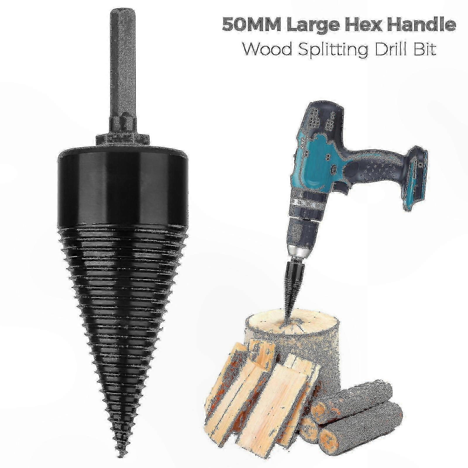 Hex Shank Cone Drill Bit for Wood Splitting 32mm Log Splitter Tool