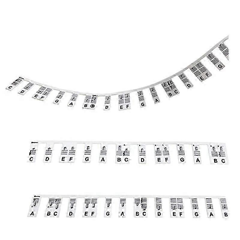 Detachable Piano Keyboard Note Label, 88 Keys Piano Note Guide and Piano Key Guide, (Black)