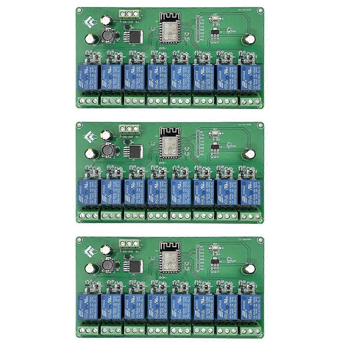 3X ESP8266 WIFI 8 Channel Relay Module ESP-12F Development Board Power Supply 5V/7-28V Wireless WIFI