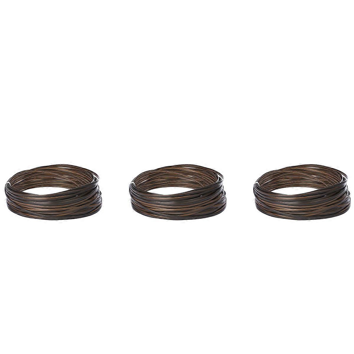 6X Coffee Gradient Flat Synthetic Rattan Weaving Material Plastic Rattan for Knit And Repair Chair T