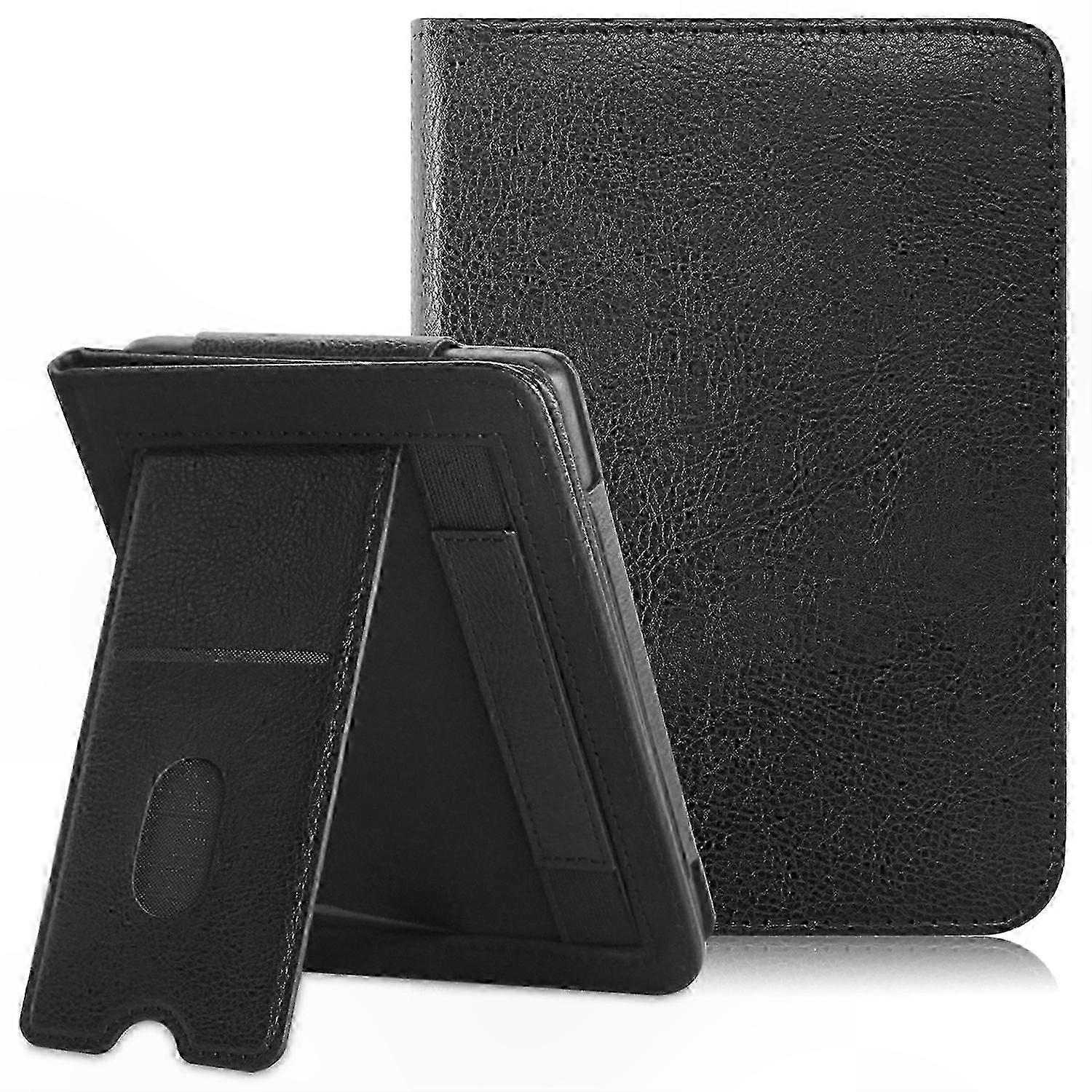 PU Leather E-Reader Cover with Card Slots & Hand Strap for Kobo Clara Models