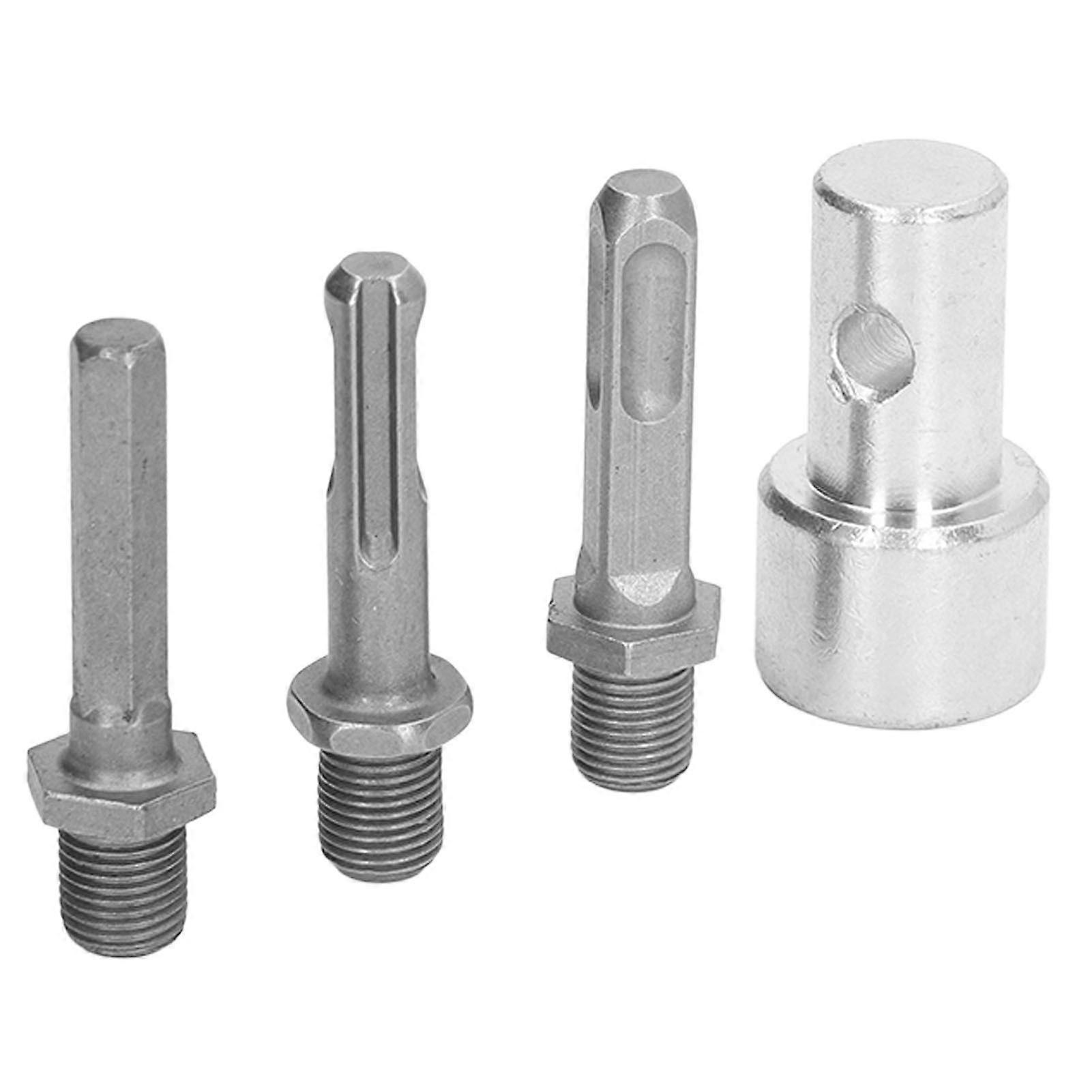 Auger Adapter 1 to 3 Drill Adapter Carbon Steel Round Chuck 2 Pits 2 Slots Garden Auger Drill Connector Garden Tools