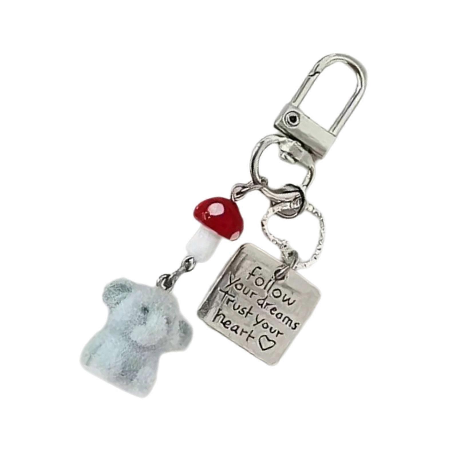 Adorable Red Mushroom Elephant Charm Phone Strap Keychain For Women Girls Trendy Resin Alloy Accessory Multicolor