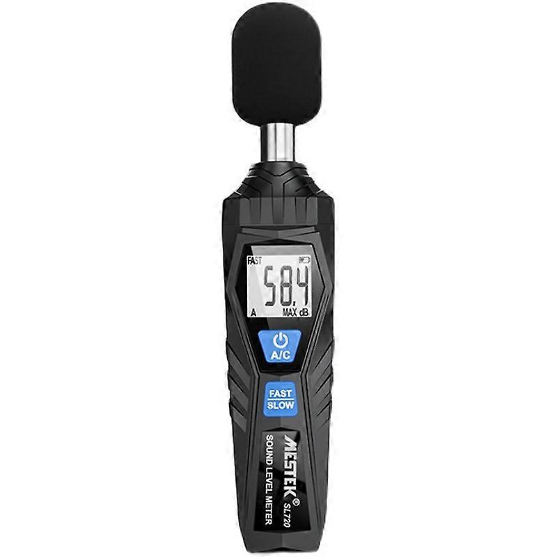 Schallpegelmesser, Tragbares Dezibelmessgerät, 30dB bis 130dB, LCD-Display, Guazhuni (Schwarz)