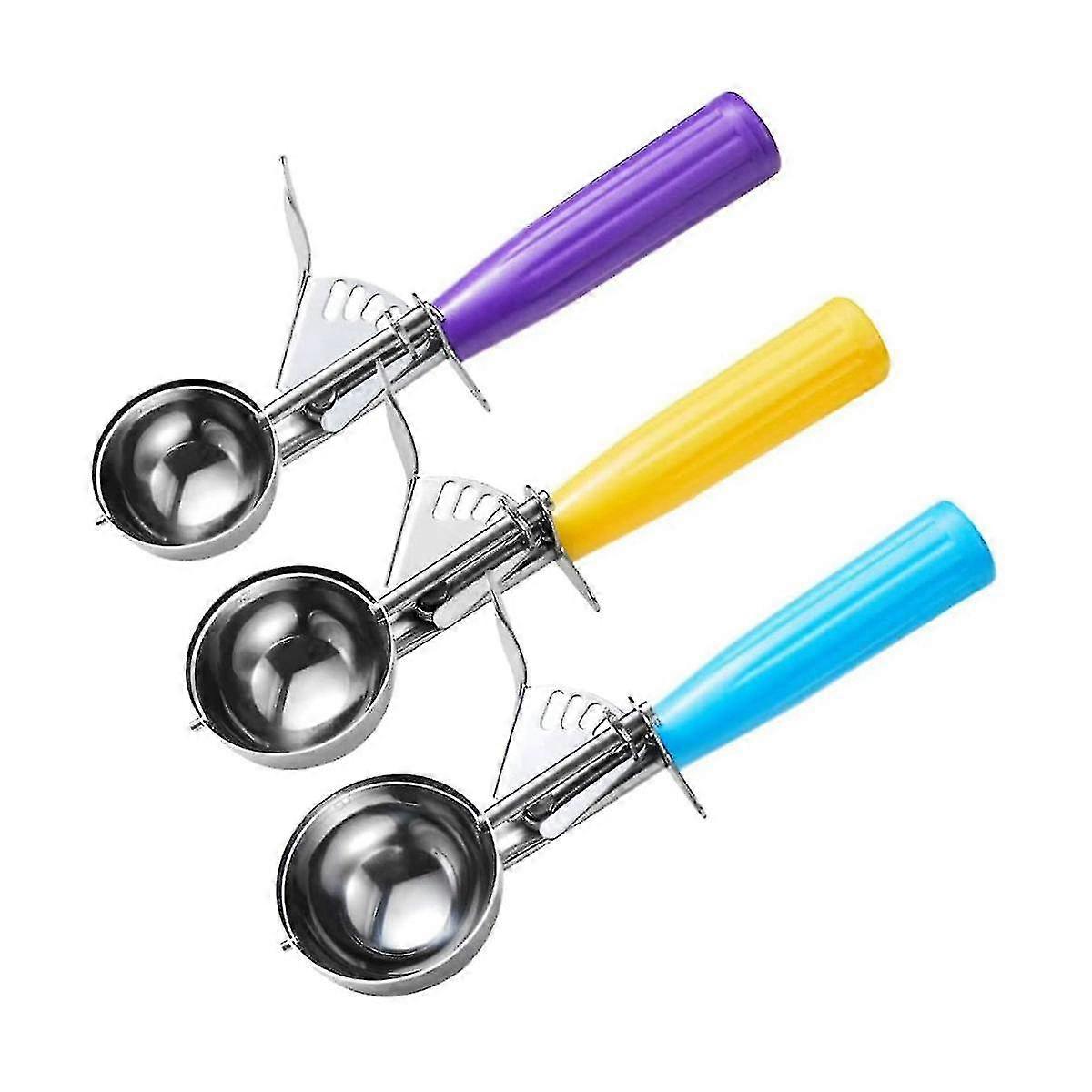 Three-piece cookie scoop, three-color stainless steel, multi-purpose portioning design