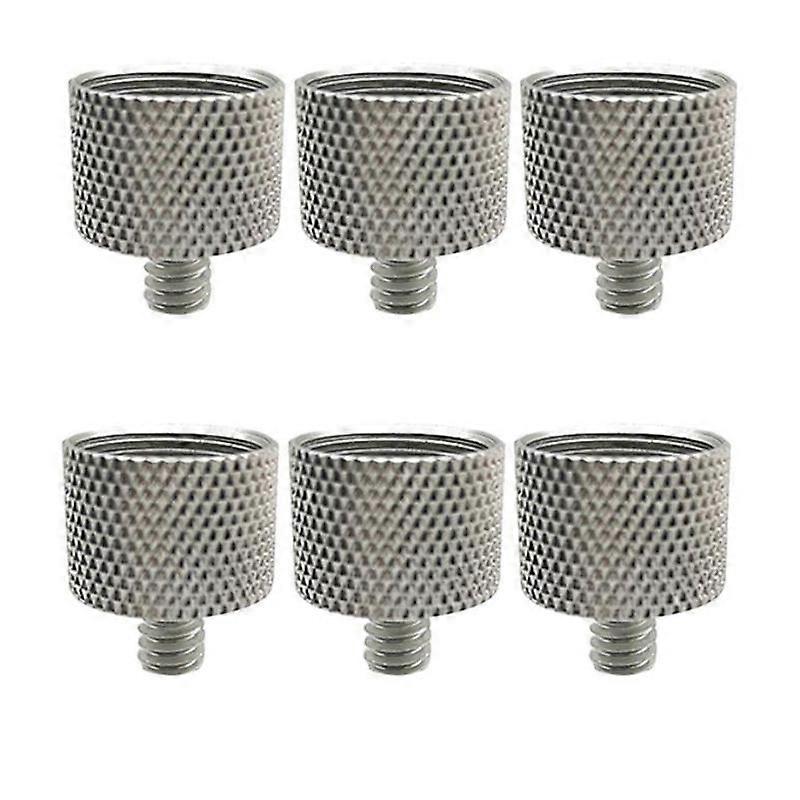 6 Pcs 5/8 Inch Female to 1/4 Inch Male Threaded Screws Microphone Screw Adapter for Mic Microphone