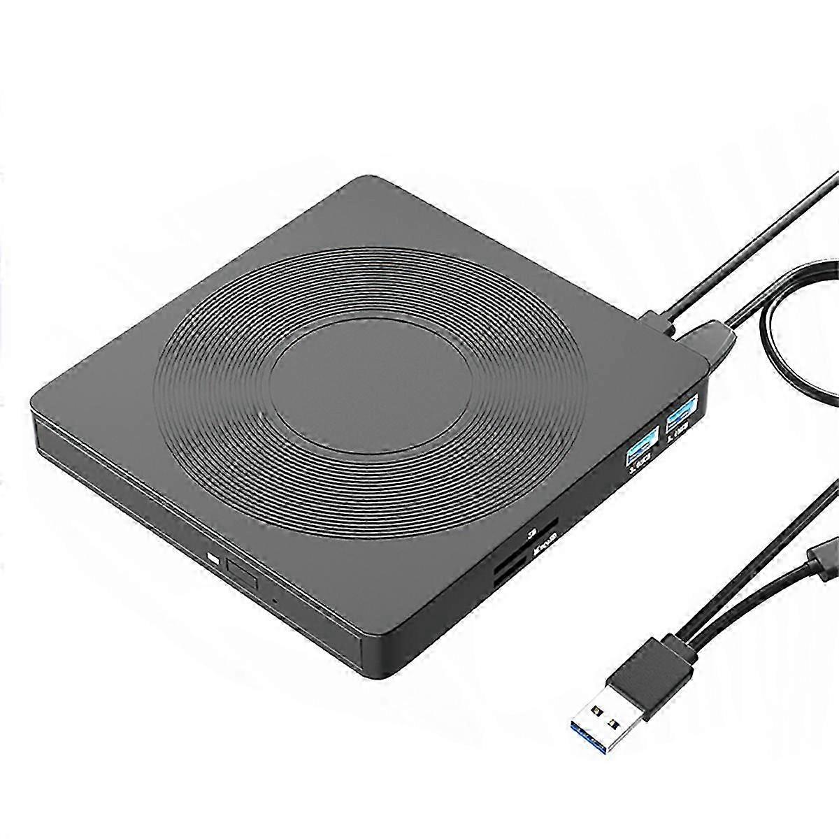 External CD DVD RW Drive USB C Compatible with Laptop Desktop Includes SD TF Card Reader Optical Drive
