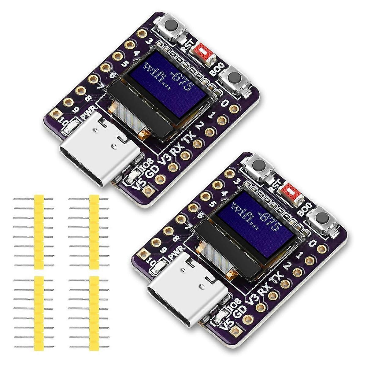 2 stk til ESP32 C3 udviklingskort med 0,42 tommer OLED-skærm til ESP32 Mini understøtter WiFi Bluetooth