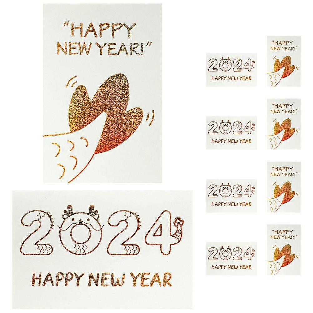 Card for New Year New Year Themed Greeting Card for Holiday Season Golden 15.00x10.00x0.20cm Wish Sending 1 Set
