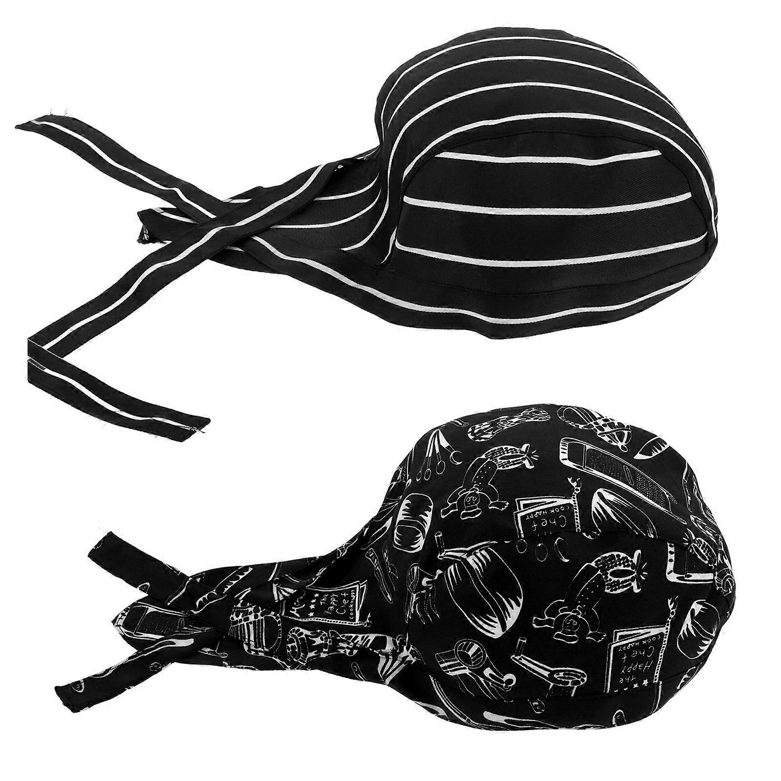 Comfortable Chef Hat For Kitchen Professionals Stylish Multi Colored Adjustable Cap 2Set