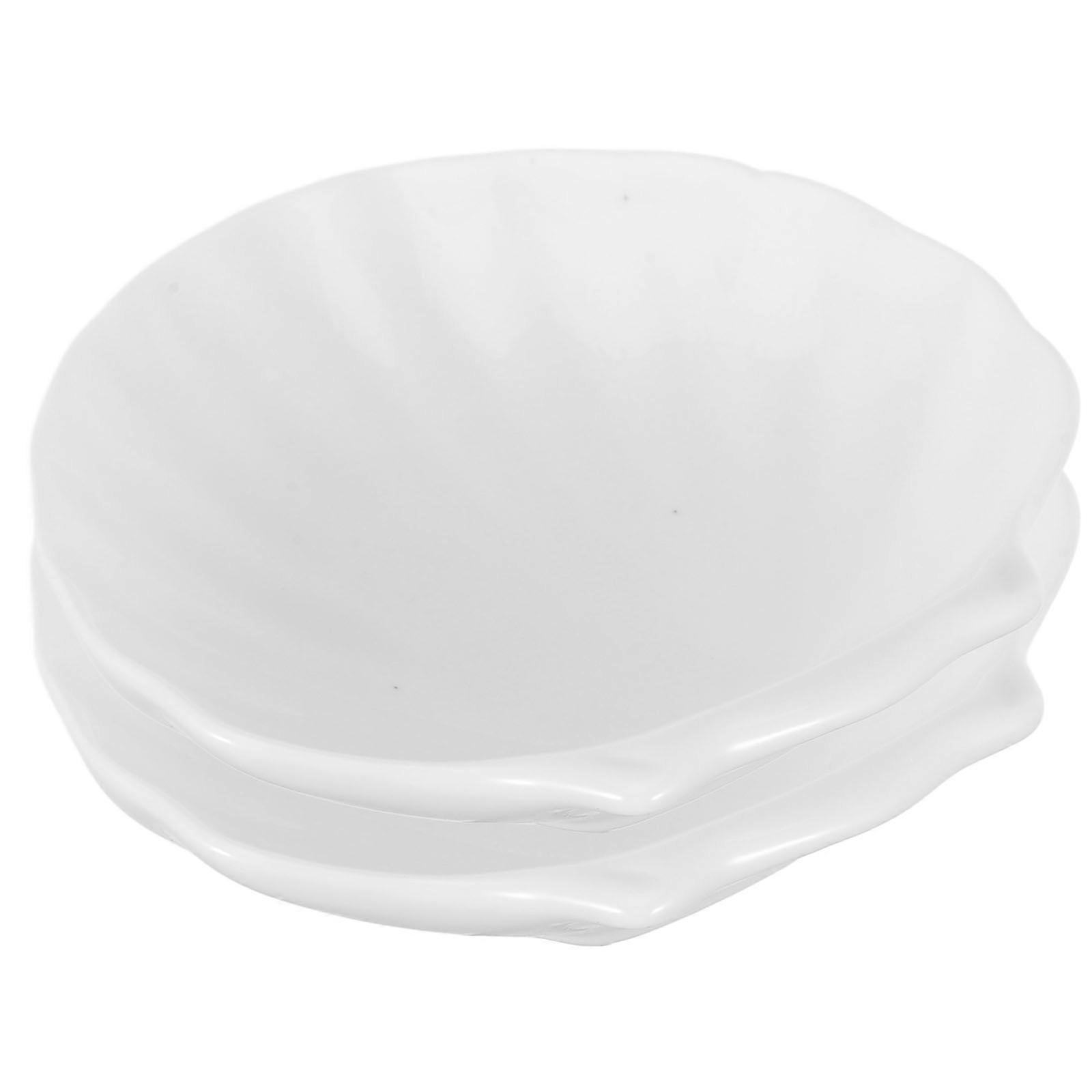 Multi-Function Food Tray 2Pcs Ceramic Serving Plate White Ideal For Breakfast And 10.00X9.50X2.50CM Simple Design
